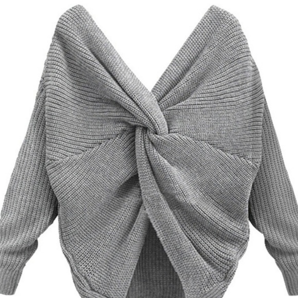 🔥HOT!🔥WOVEN KNOT SWEATER - GRAY - Picture 5 of 8
